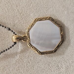 Lia Sophia Gold and Mother Of Pearl Pendant Necklace